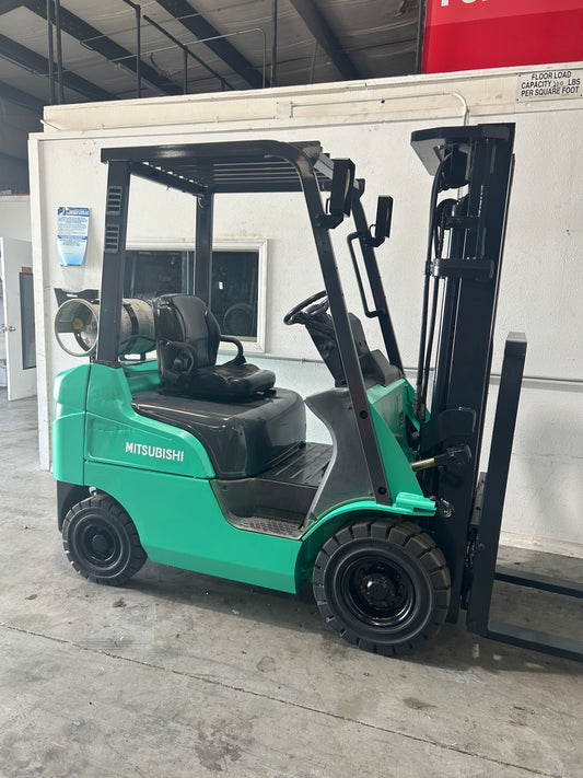 2017 Mitsubishi Pneumatic Rough Terrain Forklift 3,500lbs Capacity Low Hours! - FG18N