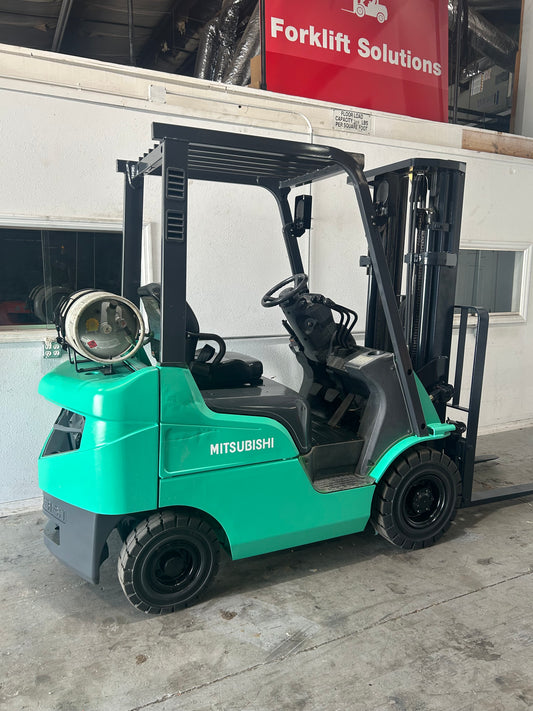 2017 Mitsubishi Pneumatic Rough Terrain Forklift 3,500lbs Capacity Low Hours! - FG18N